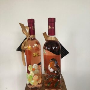 Rose beschilderd met roodborstje